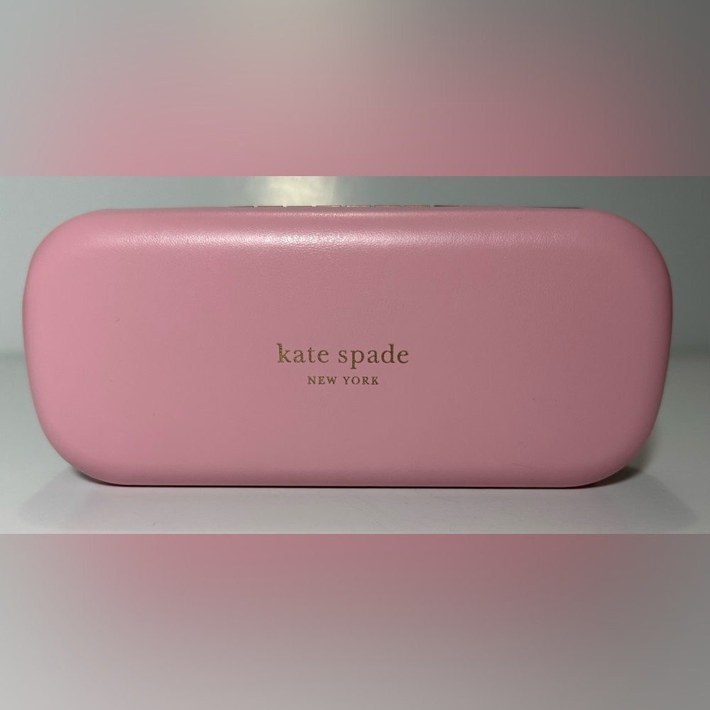 Kate Spade New York Pink & Green Hard Glasses Case – “So Happy to See You”